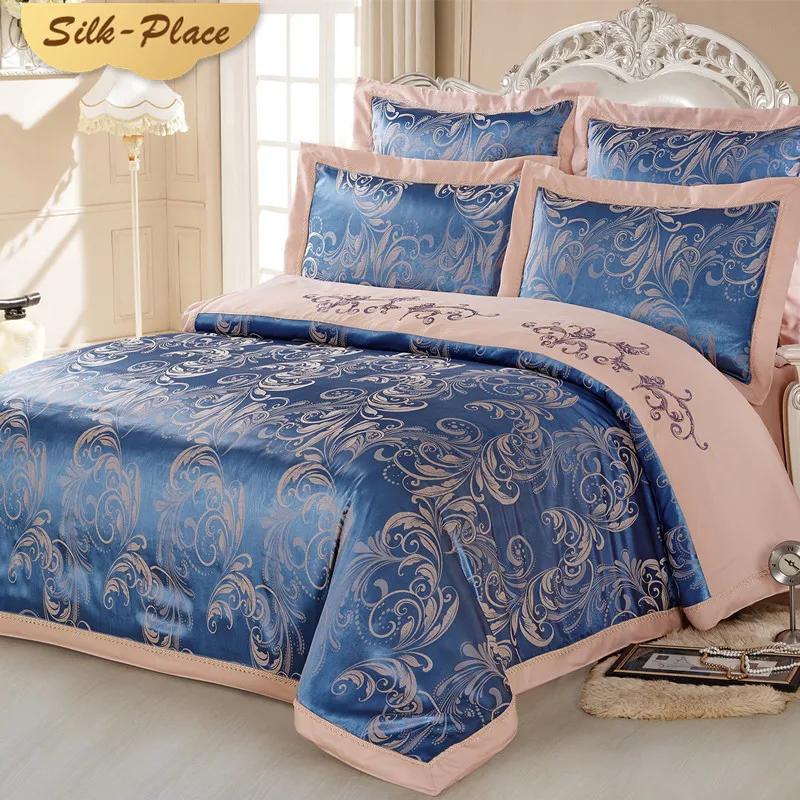 &quotSILKPLACE&quot Роскошные шелковые постельные принадлежности Вышивка Постельное