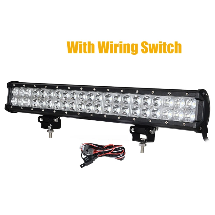 With Wiring Switvh Светодиодный светильник RACBOX 20 дюймов, комбинированный луч 12 в 24 В для грузового трактора ATV 4X4 SUV Boat 4WD 2", светодиодный светильник - Цвет: With Wiring Switvh