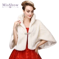 misshow new bridal boleros faux fur bridal wedding accessories jacket bridal winter warm bride wrap shawl cape short coat