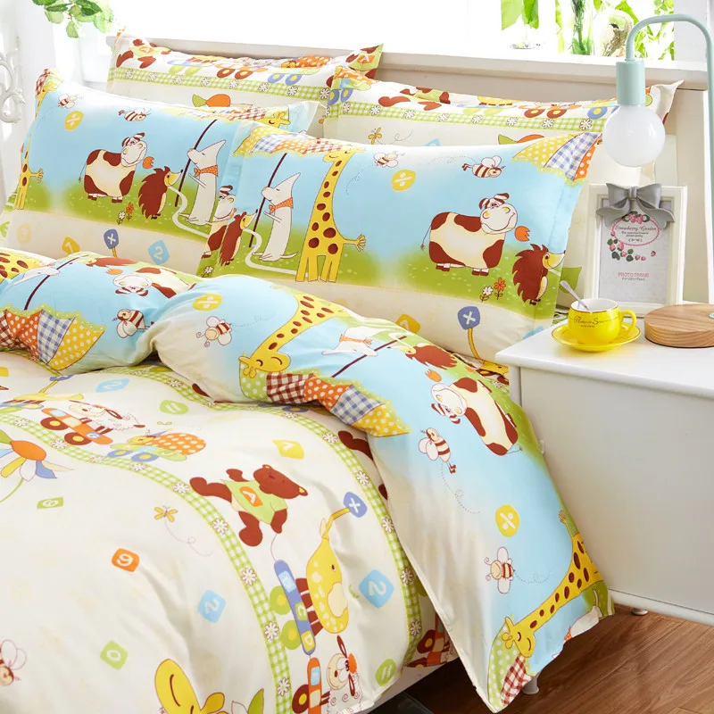 Детские комплекты постельного белья из хлопка с рисунком жирафа постельное