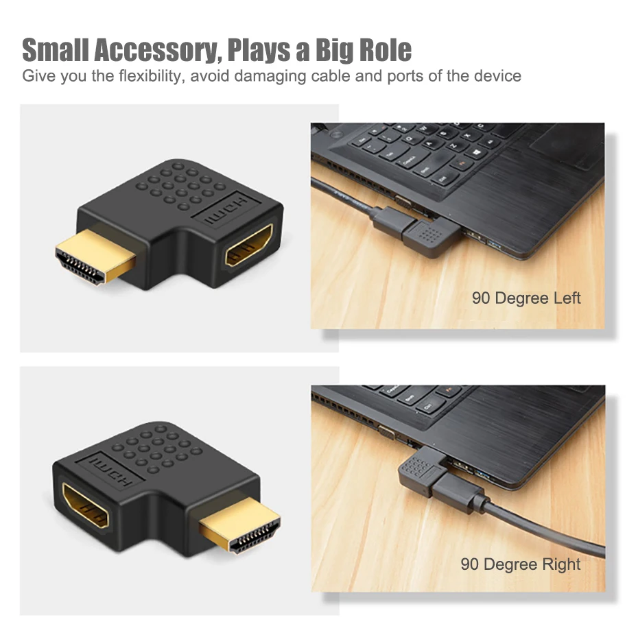 HDMI кабель Соединительный адаптер 270 180 90 градусов угол HDMI мужчин и женщин HDMI конвертеры для 1080P HDTV кабель адаптер удлинитель
