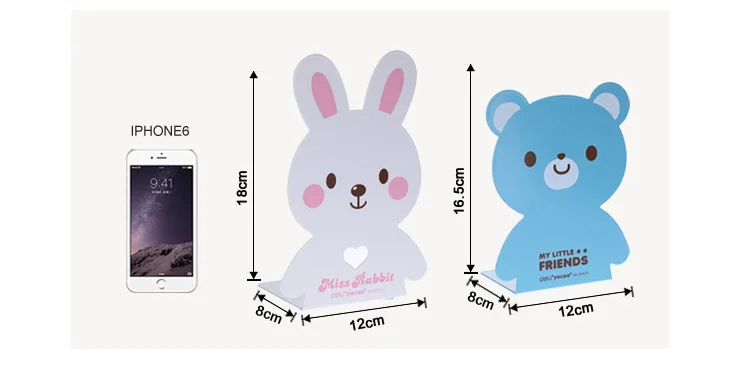 1 пара/лот милый металлический книжный держатель с мультяшными животными панда