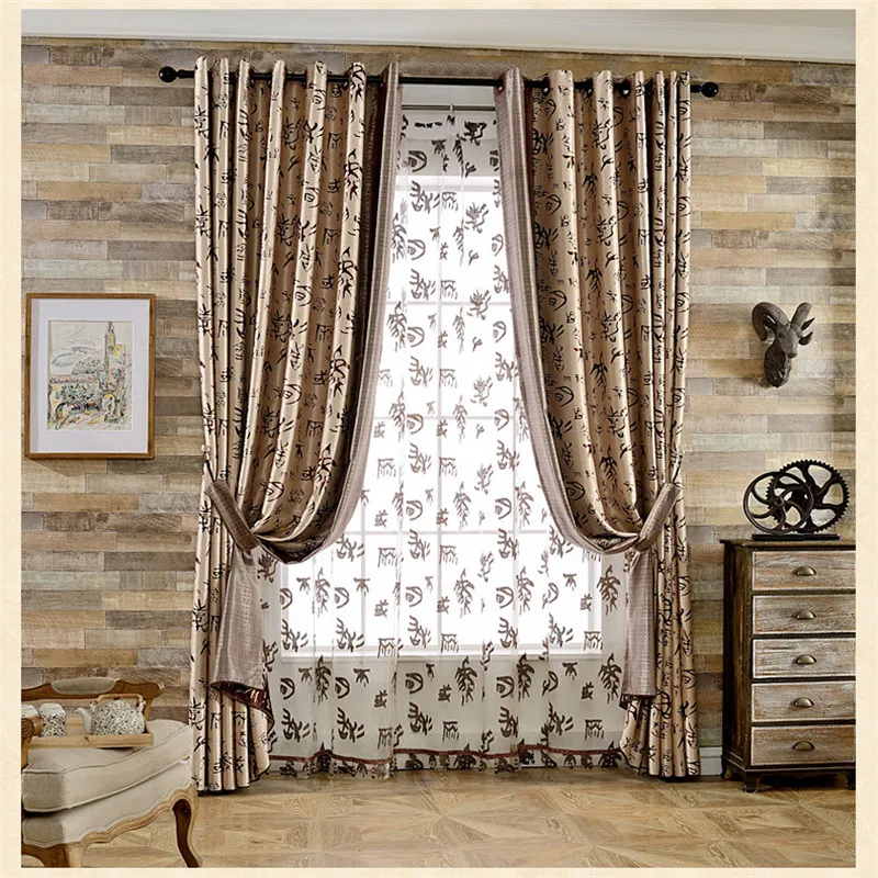 New arrival China classical Chinese hieroglyphs jacquard cloth curtain Modern simple curtains for living room factory direct | Дом и сад