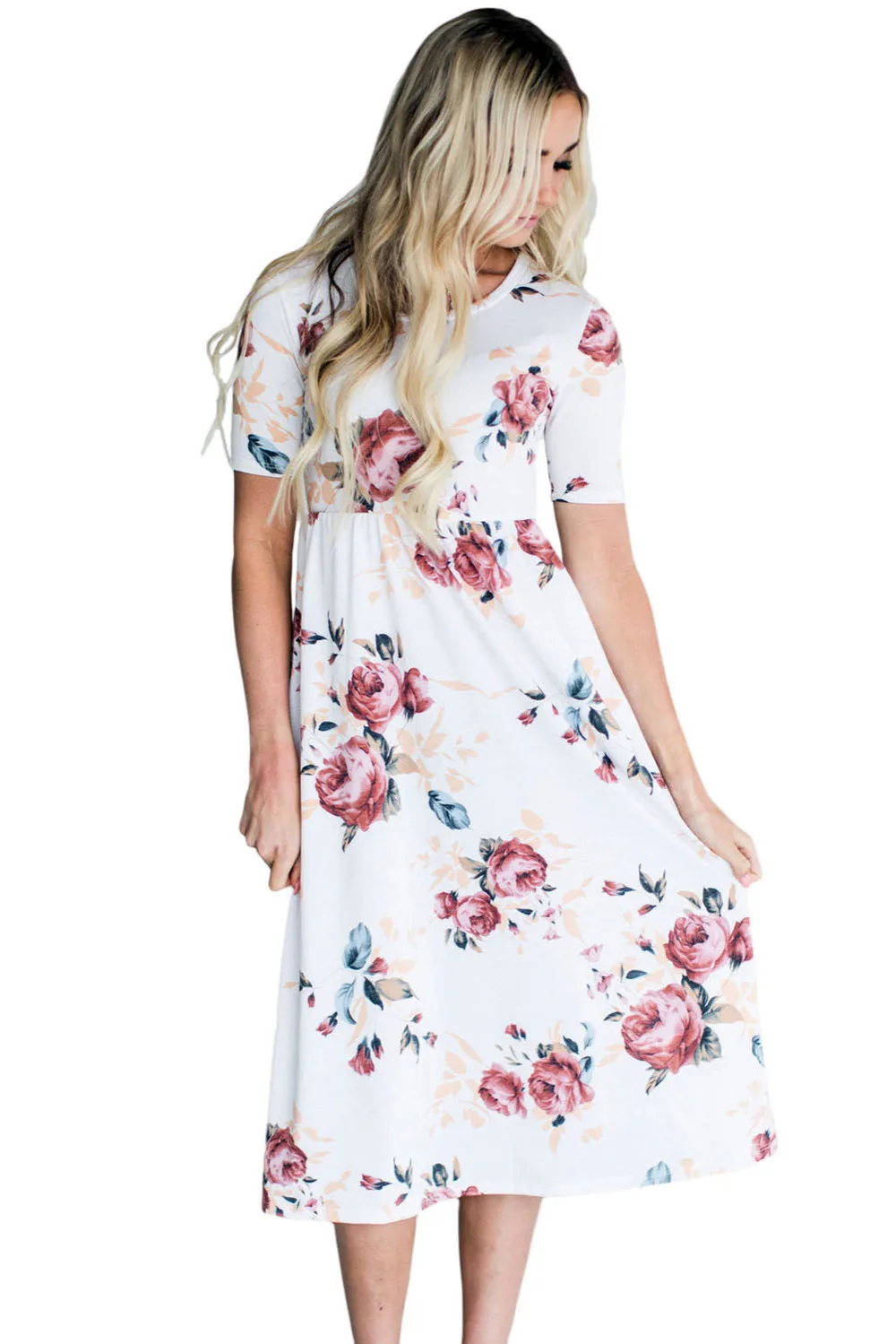 Большие размеры Цветочный принт Винтаж Повседневное Платья для женщин с