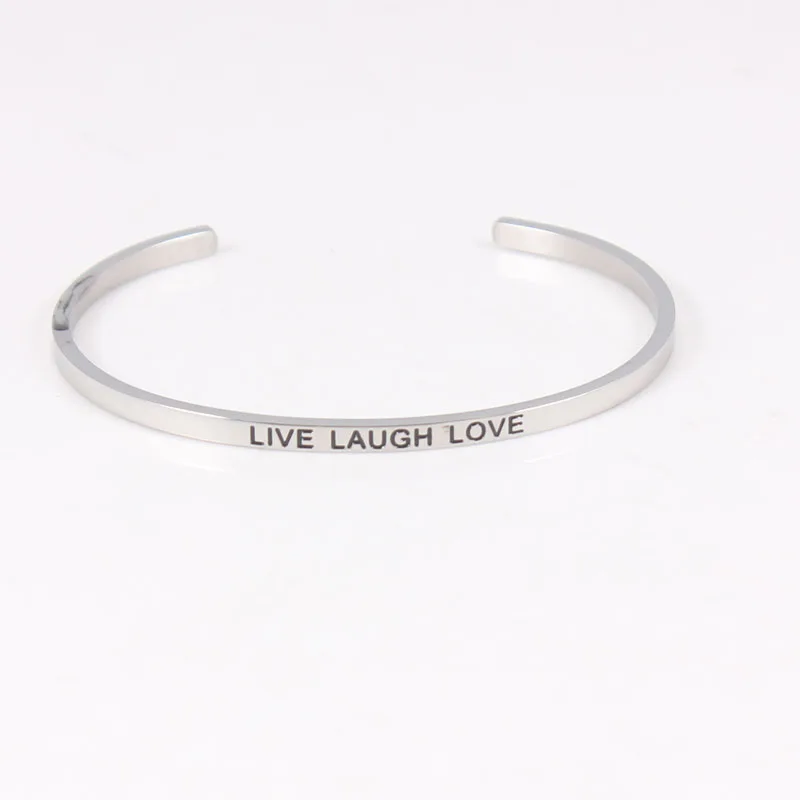 2018 браслеты из нержавеющей стали и кольцеобразный браслет с гравировкой живой
