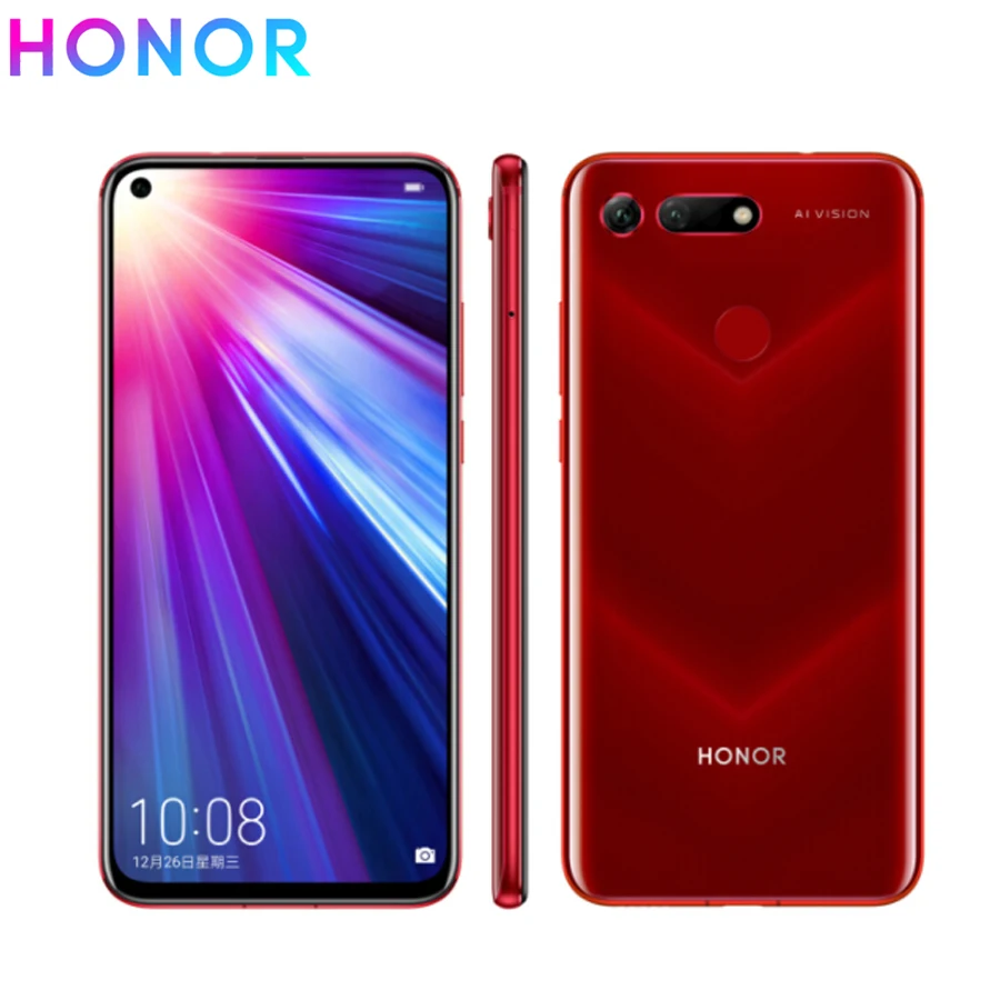 Новая глобальная версия honor V20 LTE мобильный телефон 8 RAM 256GB ROM 6 4 &quotKirin 980 OctaCore Andorid 9