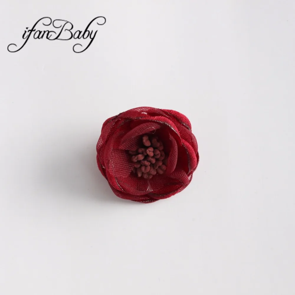 Детские необработанные цветы для волос сатиновые тканевые брошь обуви одиночные