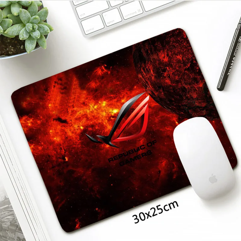 Игровой коврик для мыши ASUS 30x25 см резиновый маленького размера с застежкой по