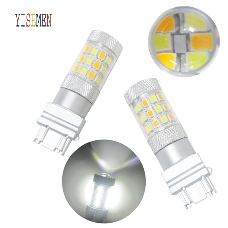 2 шт. двухцветные Автомобильные светодиодные лампы T25 3157 42 SMD 2835 P27 3057 12 В 24 В|signal