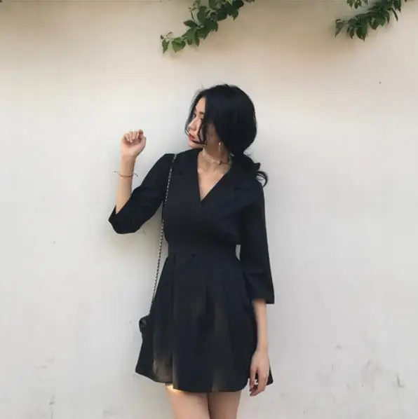 Винтажное платье рубашка летнее новое с коротким рукавом v образным вырезом vestidos