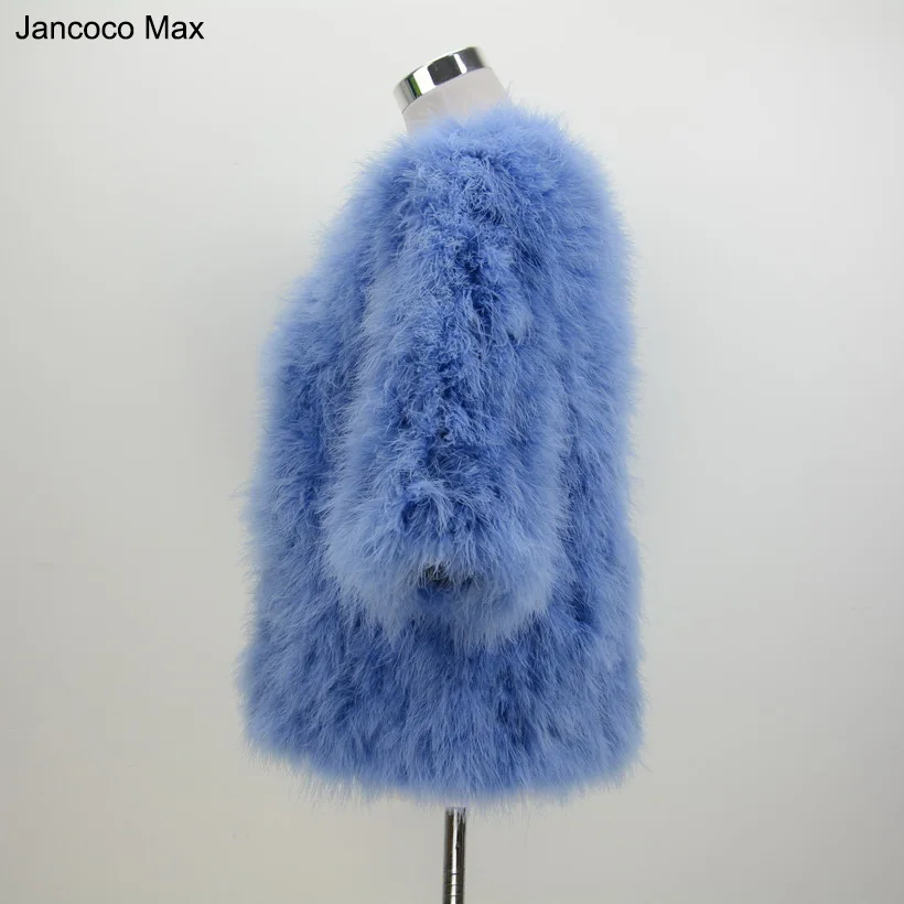 Jancoco Max новый стиль для женщин настоящий Страус Меховая куртка или леди зима