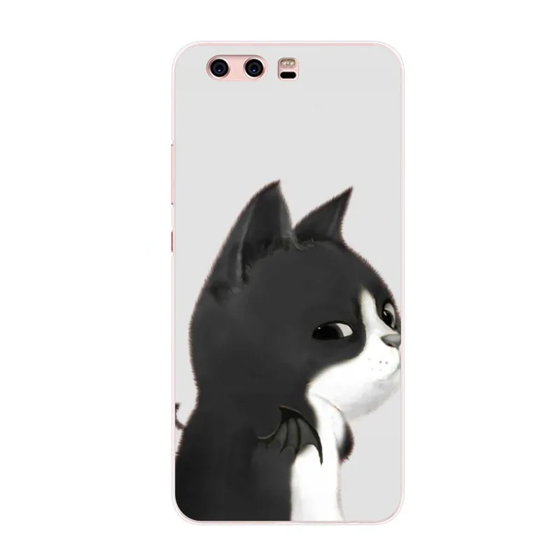 Huawei p10 plus Case Silicon Dogs and cats cartoon Painting Soft TPU Back Cover for Phone protect Bags shell |
