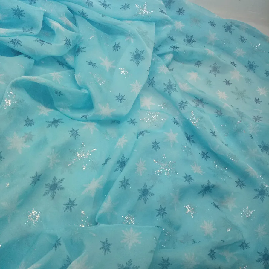 Танцы Косплэй холодное сердце платье из шифоновой ткани блестящие снежинка