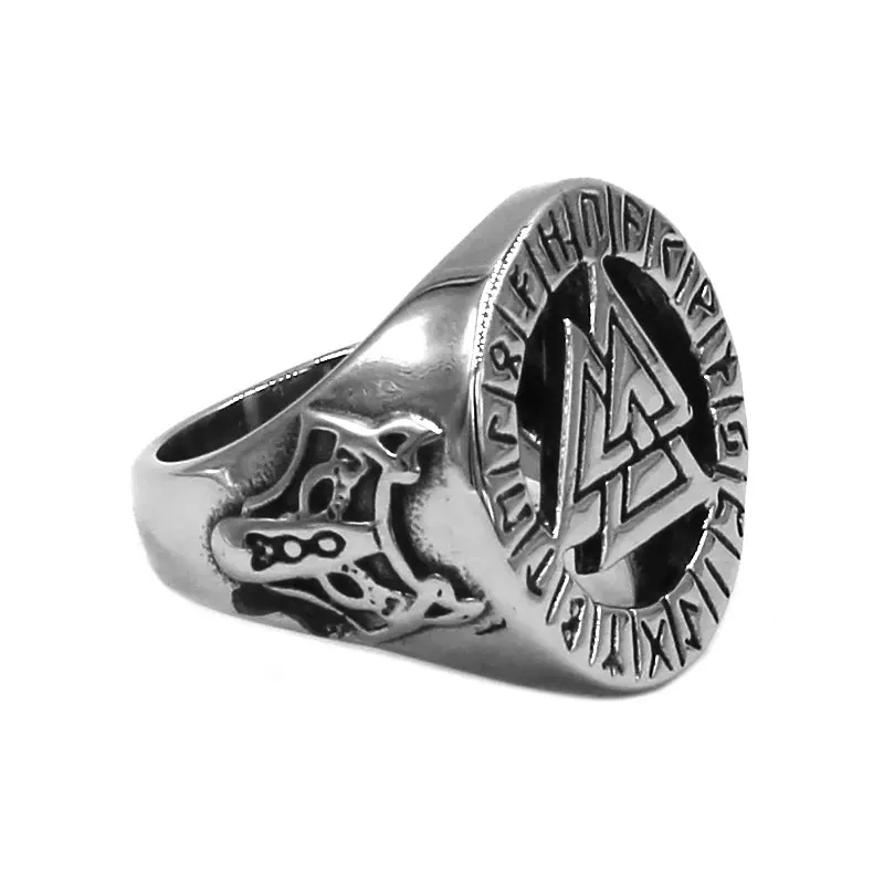 Norse Viking Wolf Ring Stainless Steel Jewelry Fashion Celtic Knot Odin Symbol Biker For Men Boys Wholesale SWR0794 | Украшения и