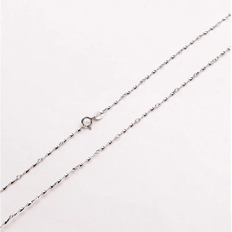 Однотонная цепочка из стерлингового серебра 0 7 мм ожерелье белого золота желтого