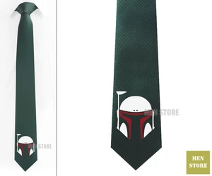 BOBA FETT Red Helmet Мужской Жаккардовый тканый узкий галстук 2,5 дюйма 6 см галстук для свадебной вечеринки галстук для жениха запонки LK054M