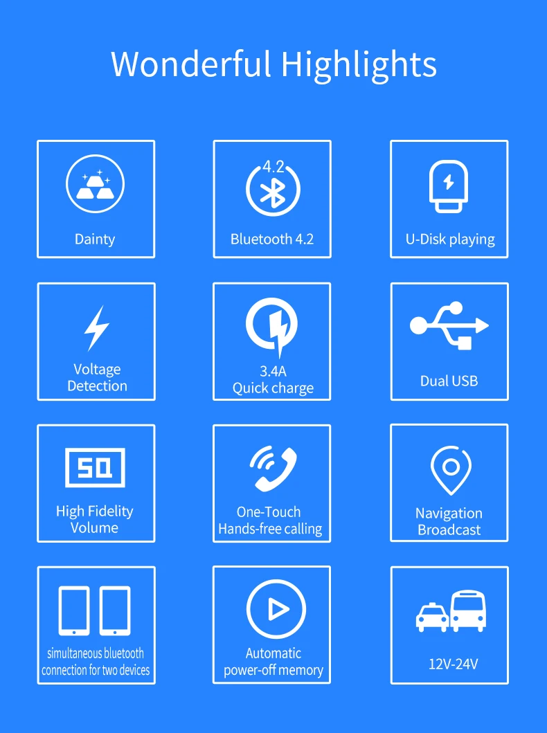KORSEED Bluetooth автомобильный комплект быстрое двойное USB Автомобильное зарядное устройство fm-передатчик модулятор аудио Музыка Mp3 плеер Handsfree Carkit