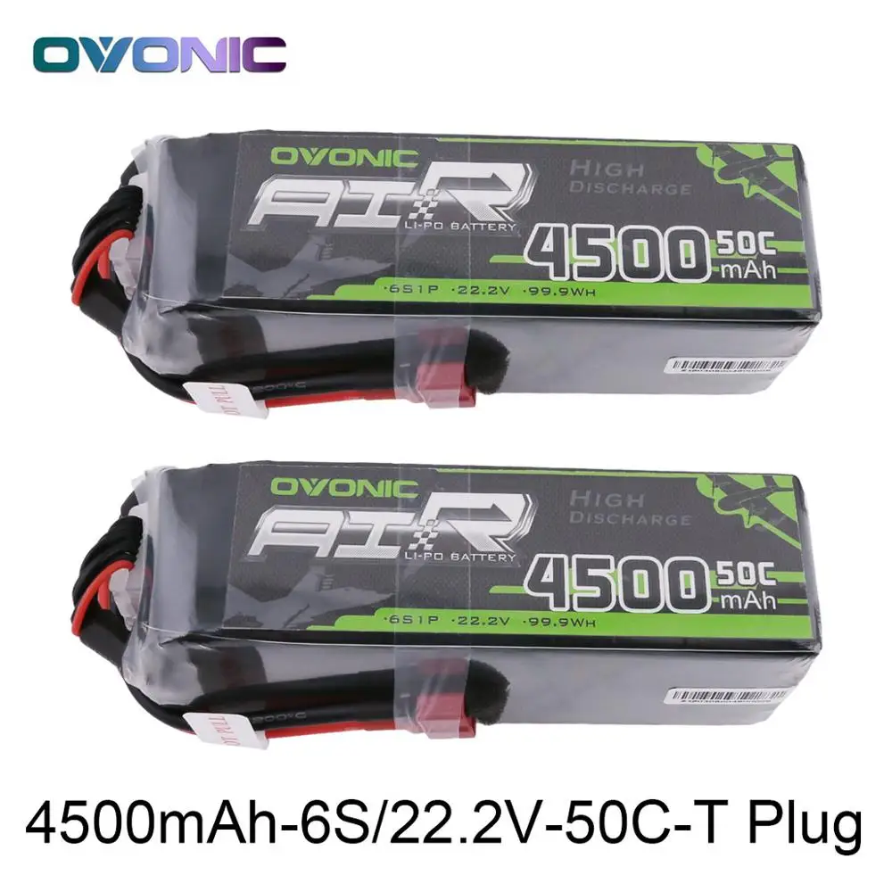 Only 2 batteries 2х батарея osonic LiPo 4500mAh 22,2 V LiPo 6S 50C-100C батарейный блок T и XT60 разъем для радиоуправляемого автомобиля 600 размер вертолет Квадрокоптер - Цвет: Only 2 batteries