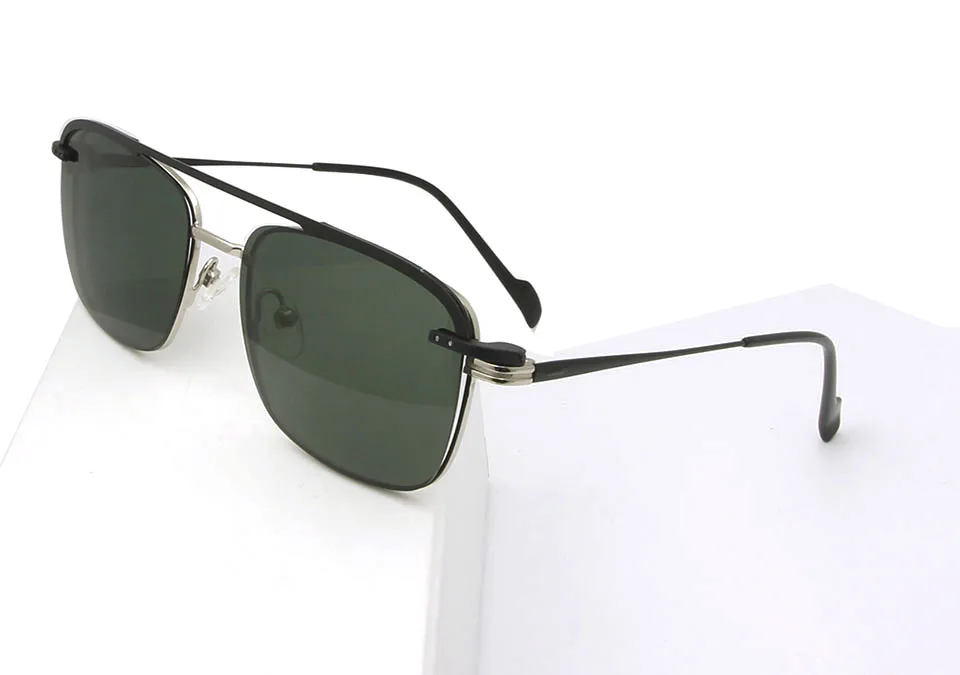 Black Green Очки из сплава, оправа на застежке, магнитные солнцезащитные очки с оправой на застежке, мужские, женские, мужские прямоугольные солнцезащитные очки, Hd поляризованные очки - Цвет линз: Black Green