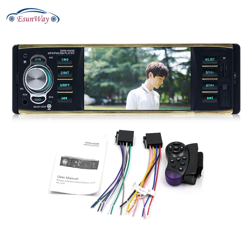 Универсальный Fit Bluetooth 1Din 4 1 дюймов Автомобильный MP5 плеер HD DIN Видео Авто fm радио