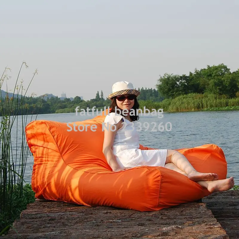 Cover only No Filler- Low price bulk sale sofa style lazy outdoor floating bean bag in orange HEAVY DUTY lounger | Мебель