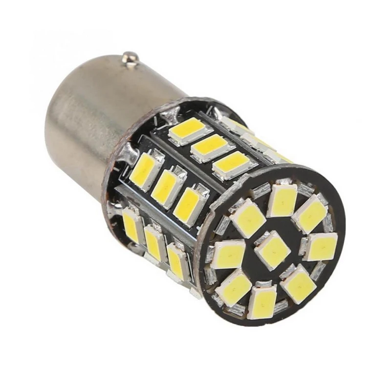 Фото 2 шт. белый S25 1157 33 SMD LED BA15S P21W автомобильные сигнальные светодиодные фонари заднего хода 12В 24В авто светодиодные лампы cay Стайлинг №2