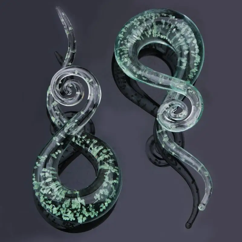 4 шт./лот стеклянная спиральная коническая заглушка для ушей и туннели из