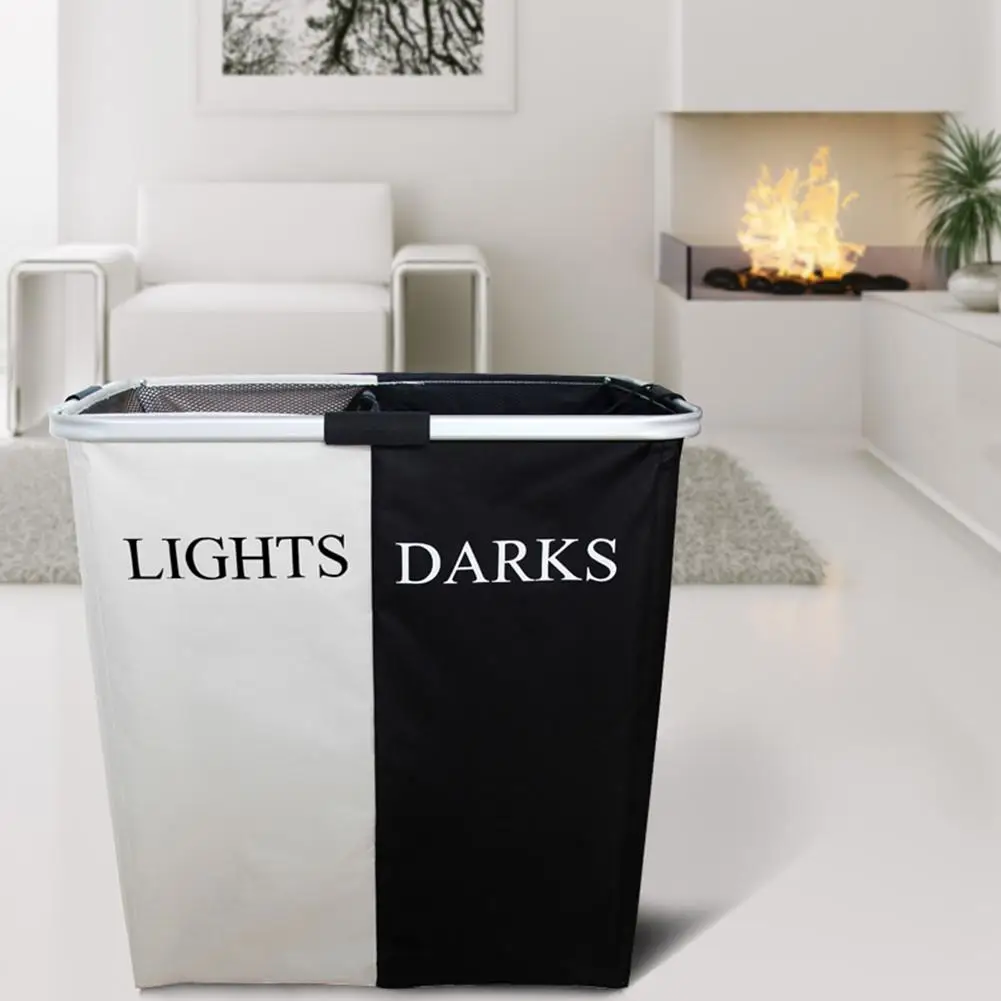 Корзина для белья складной органайзер хранения с двумя отделениями корзина