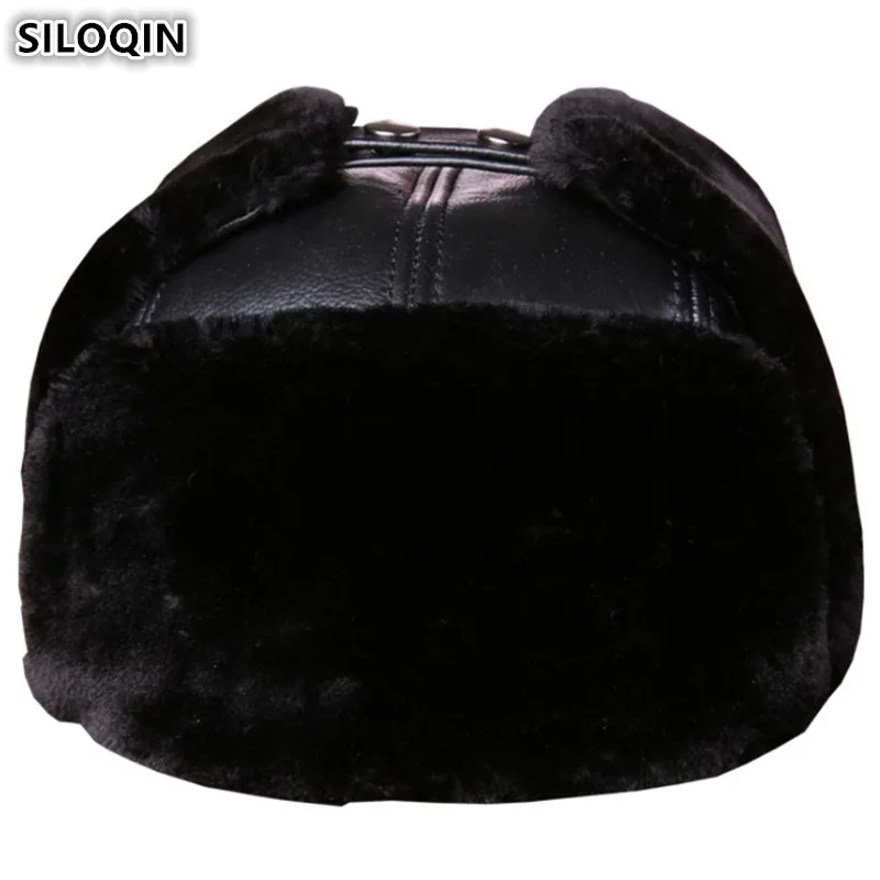 SILOQIN, плюс бархат, Воловья кожа, мех, шапки-бомберы, новые зимние, очень толстые, теплые, мужские, натуральная кожа, шапка с наушниками для пожилых мужчин