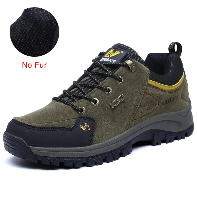 Army Green ZHJLUT; сезон осень; обувь для пар; Мужская Уличная Нескользящая дышащая обувь для походов и охоты; туристическая спортивная обувь для пешего туризма; большие размеры 47 - Цвет: Army Green