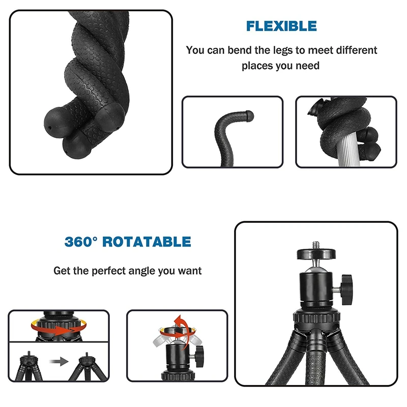 Штатив для телефона Гибкий штатив сотового регулируемый держатель камеры с