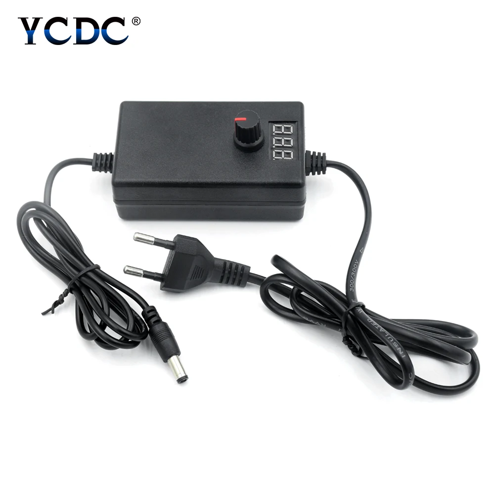 Универсальный адаптер с дисплеем adatpor 3 12 24 v DC 3-12V 2A/9-24V 1A с светодиодный экран с регулировкой напряжения питания