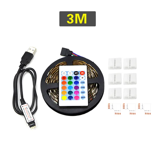 3M 1 м 2 м 3 м светодиодный светильник для кухни RGB светодиодный светильник для телевизора с подсветкой для шкафа спальни 5050 светодиодный диодный декоративный светильник ing - Цвет: 3M