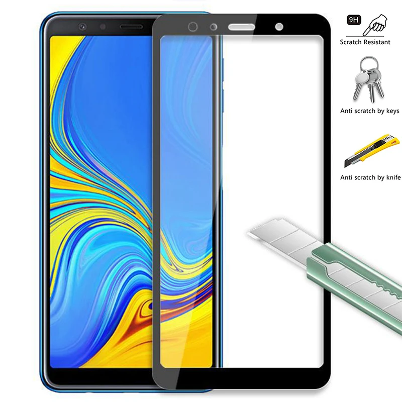 Для Samsung Galaxy J4 J6 Plus полное покрытие закаленное стекло Защита для экрана 2018