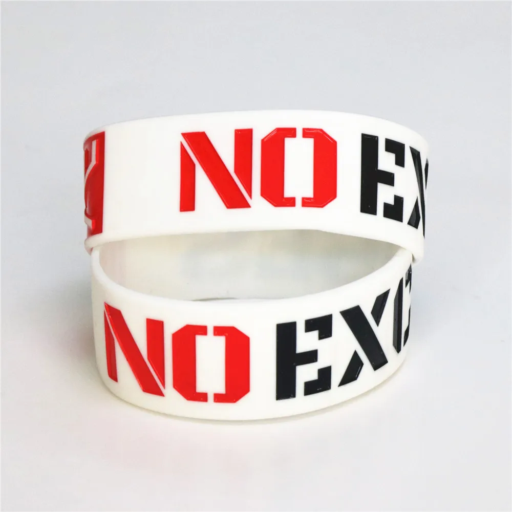 1 предмет модный оправданий мотивации Wristband Силикона белые резиновые браслеты из