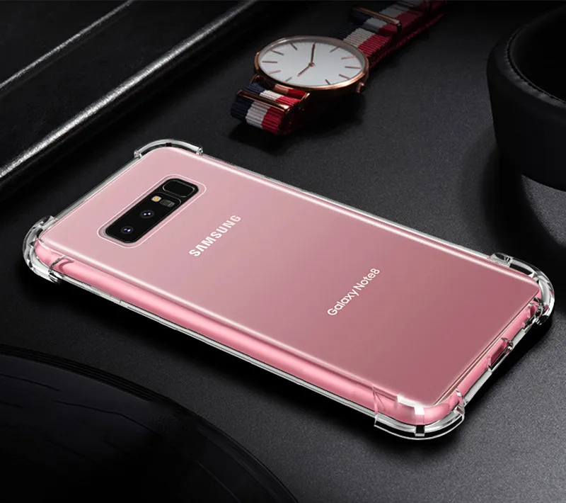 Ясно ТПУ антидетонационных чехол для Samsung Galaxy Note 8 S8 Plus плюс крышка note стекла|glass
