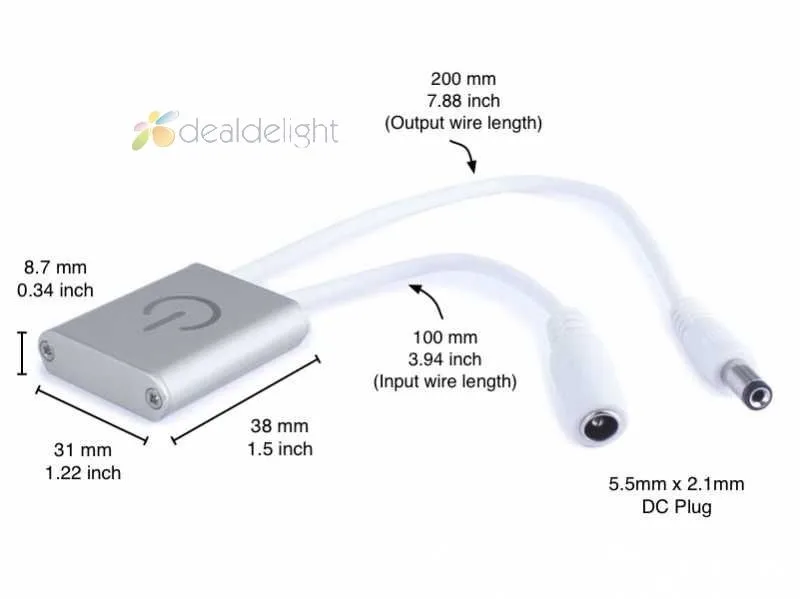 DC 12 V/24 V 3A сенсорный диммер для светодиодных ламп контроллер сенсорный переключатель с DC женский и мужской кувшин штекер для светодиодный освещение Светодиодная полоска светодиодный светильник