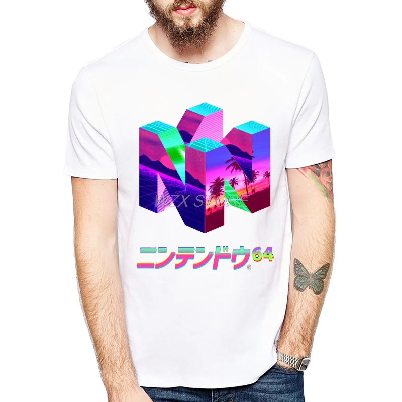 Vaporwave 3D геометрическая Футболка мужская летняя модная повседневная японская