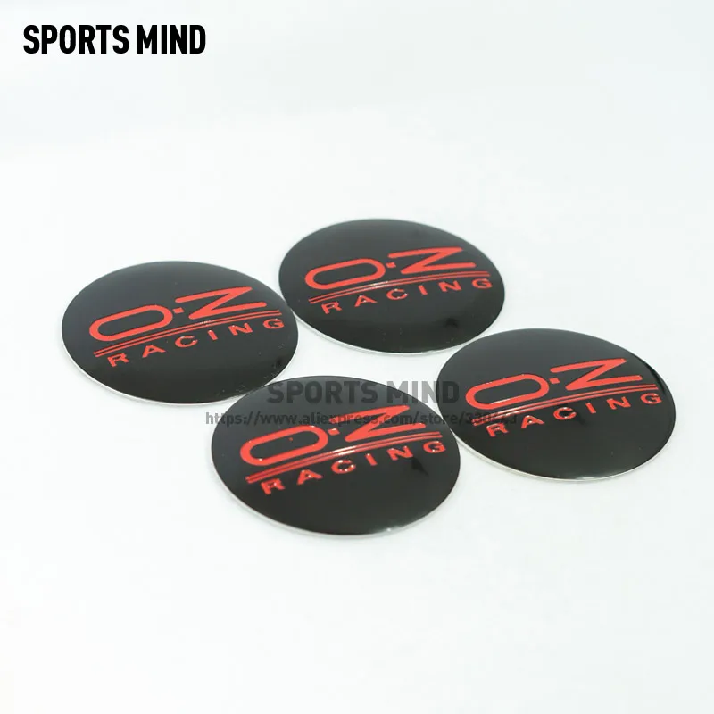 BLACK RED 4 шт./лот 56 мм OZ Racing Центральная втулка колеса автомобиля Кепки Стикеры автомобильные брелки с логотипом автомобиля эмблемы значка Стикеры наклейка автомобиля Средства для укладки волос - Название цвета: BLACK RED