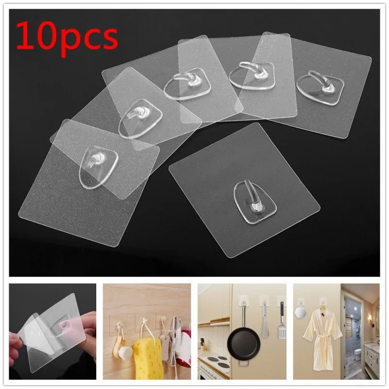 Reusable Strong Sticky Adhesive Hook for Key Chain Towel Kitchen Bedroom Wall Mount Hanger Home Organizer Storage Supplies | Дом и сад