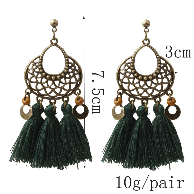 Big Circle Tassel Earrings for Women Bohemian Fan Shaped Drop Dangle 2019 New Design Party Jewelry Long Fringe Earring | Украшения и