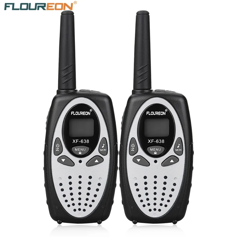8 канальные рации FLOUREON UHF400 470MHz двухстороннее радио 3 км переговорное серебро