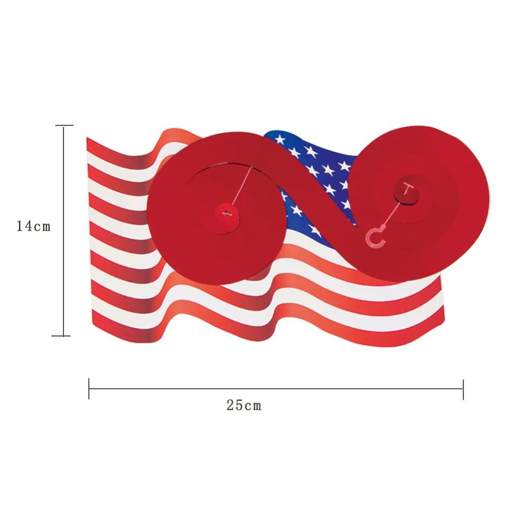 4th of July красный Белый Синий День Независимости висит завитки декор со