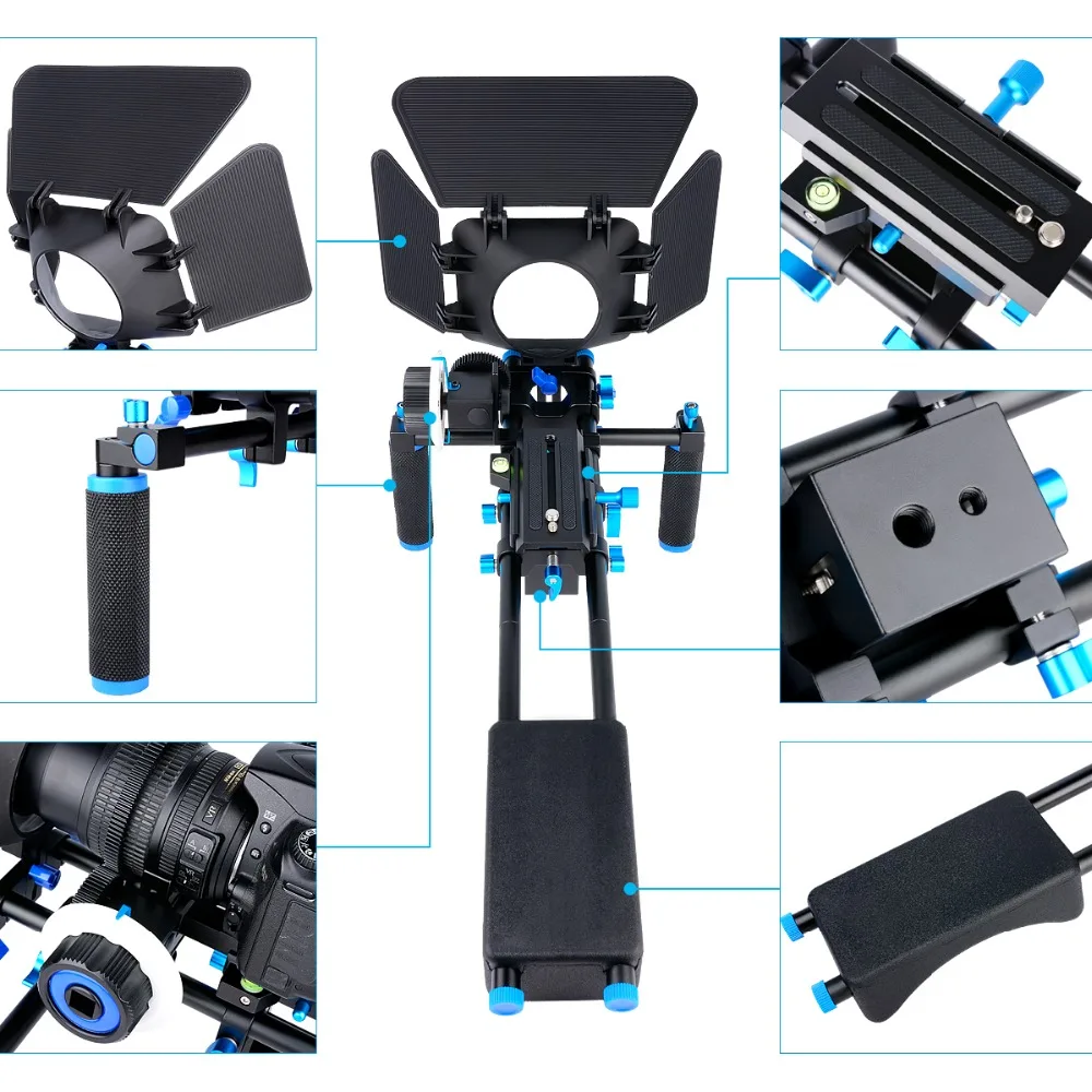 Новое поступление DSLR Rig Видео стабилизатор плеча Поддержка комплект фильм оборудование легко Rig для Canon Nikon sony DSLR Камера видеокамера
