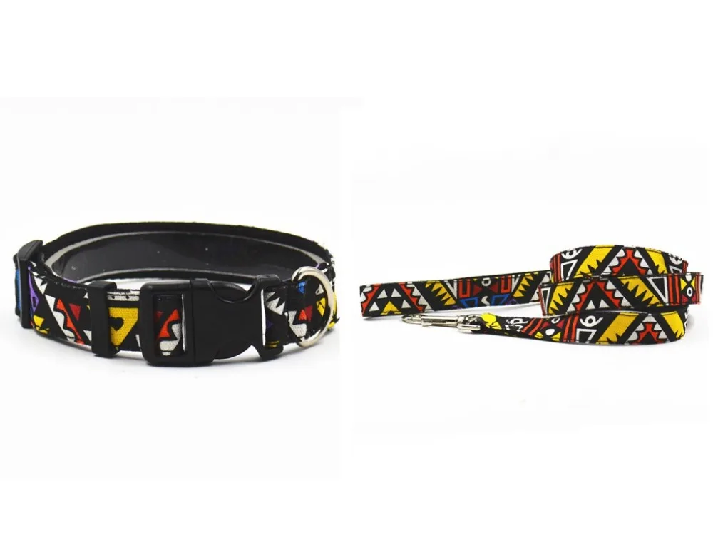 Новый черный ошейник для собак totem + поводок шлейка большой собаки собачий