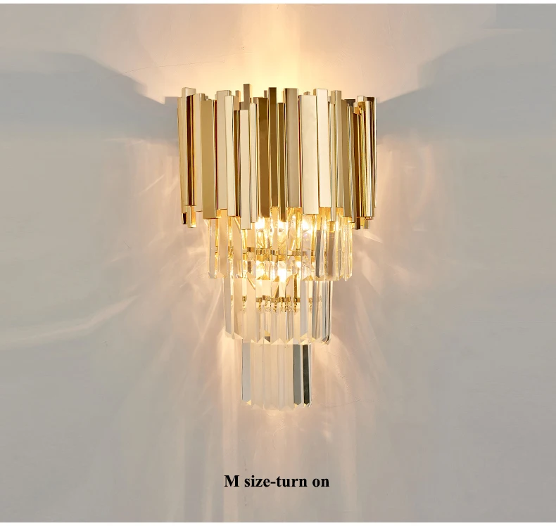 Современный Блеск Crystal Led настенный светильник из золотистого металла Спальня настенные светильники светодиодные светильники Обеденная светодиодный светильник настенный Гостиная бра