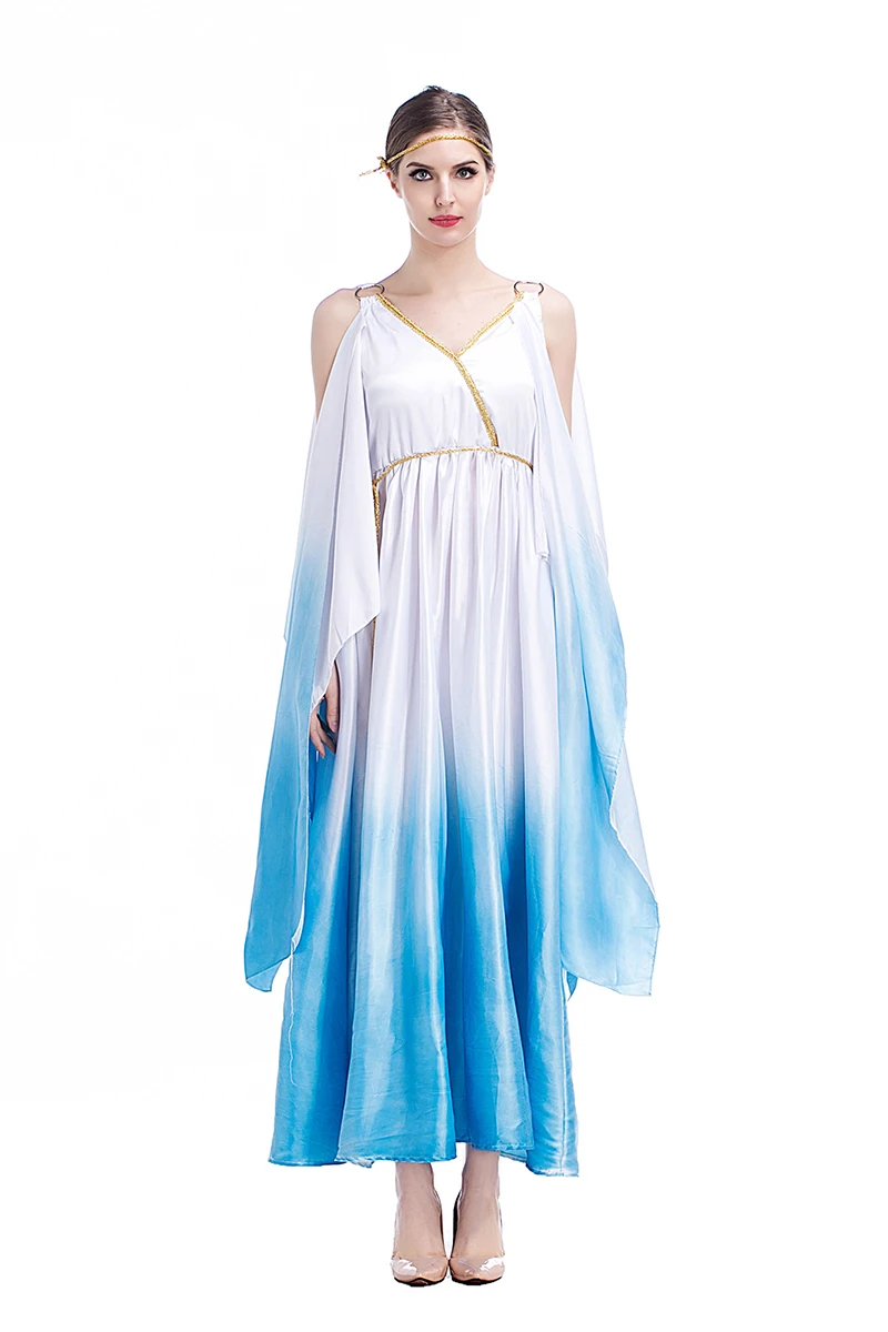 Греческая богиня костюм для взрослых женщин Хэллоуин косплей Тога римлян халат