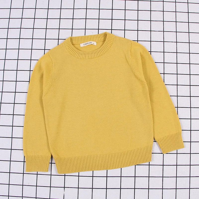 new Autumn Kids Knitted Pullovers Cotton Baby Girls Boys Sweater Pure Color Korean Style Tops Children Clothing Unisex Sweaters | Мать и