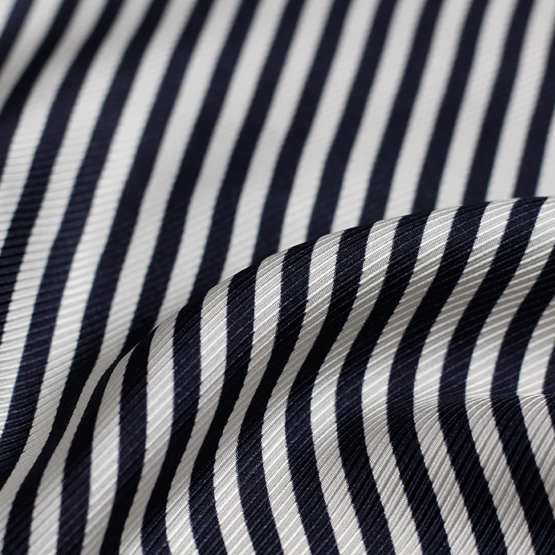 Pearlsilk 24momme Thicken Silk Cotton Navy Blue Stripe Printed Garment Materials Summer Dress DIY clothes fabrics Freeshipping | Дом и сад