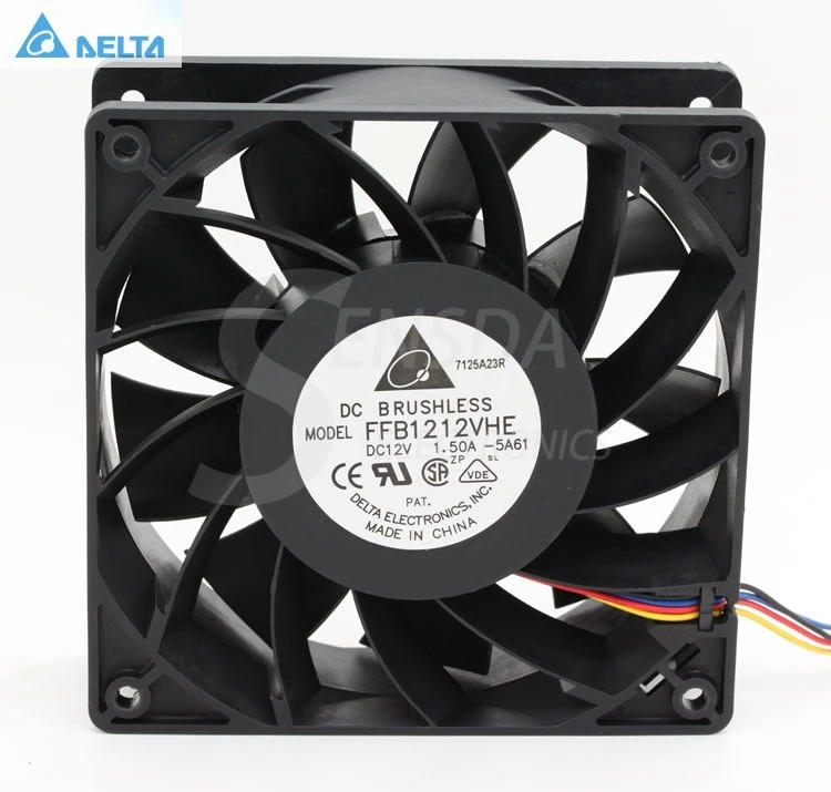 1 шт. шахтерские вентиляторы 3200 об/мин для Delta 12038 120 мм 12 см FFB1212VHE DC В 1.5A 24 Вт 4